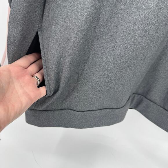 Nike Sweatshirt Womens Large Gray Pink Colorblock Center Swoosh Therma Pullover - Picture 6 of 9